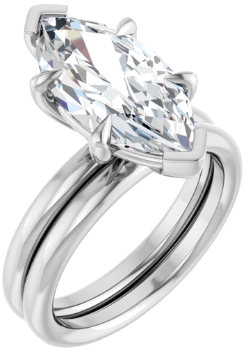 Sužadėtuvių Žiedas „Claw-Prong Solitaire“ 14k white gold Marquise 16mm x 8mm (6)