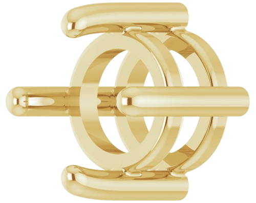 Pakabukas „Round 4-Prong Cabochon“ 585 Geltonojo Aukso Round 4.5mm (2)