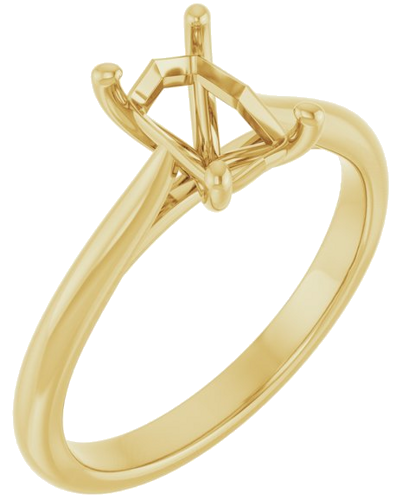 Sužadėtuvių Žiedas „Solitaire“ 585 Geltonojo Aukso Emerald 7mm x 5mm (1)