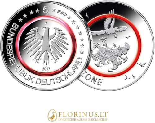2017 Vokietija Tropinė zona 5 eurų moneta (3)