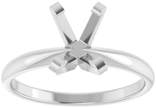 14K White 7.5x5.5 mm Emerald Solitaire Engagement Ring Mounting (3)