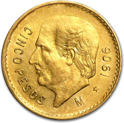 5 Pesos Miguel Hidalgo Mexico (1905-1955) gold coin (1)