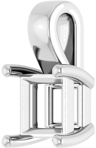 Pakabukas „Solitaire“ 585 Baltojo Aukso Square 6mm (2)