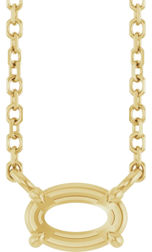 14K Yellow 6x4 mm Oval 18  Necklace Mounting (1)