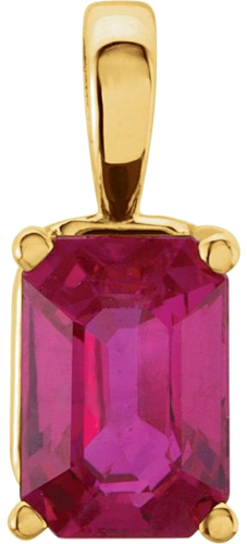 14K Yellow 16x12 mm Emerald 4-Prong Pendant Mounting (3)