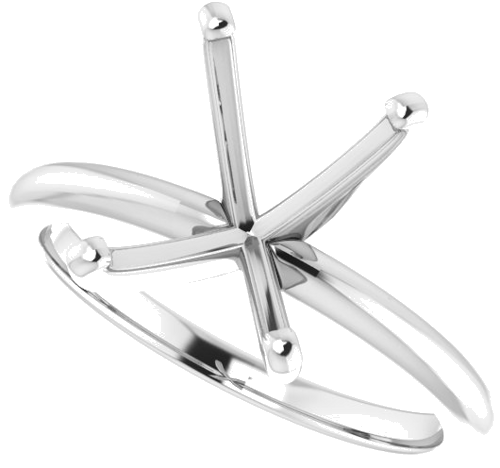 Platinum  10x8 mm Emerald Solitaire Engagement Ring Mounting (5)