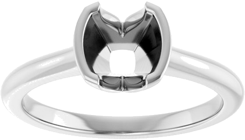 Sužadėtuvių Žiedas „Half-Bezel Solitaire“ 14k white gold Cushion 6mm (3)
