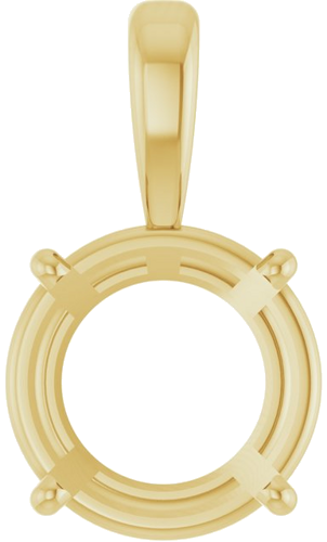 14K Yellow 10 mm Round 4-Prong Pendant Mounting (1)