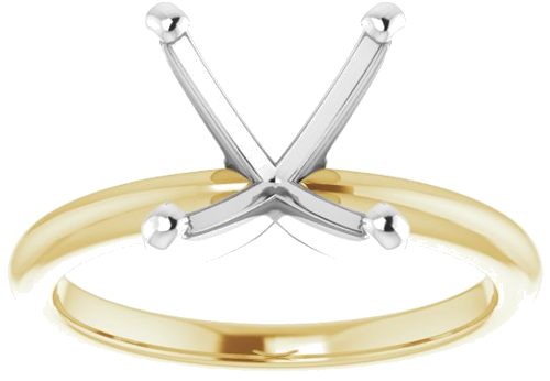 14K Yellow   White  10 mm Round Solitaire Engagement Ring Mounting (3)