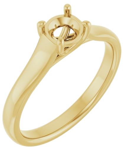 14K Yellow 5.2 mm Round Solitaire Engagement Ring Mounting (1)