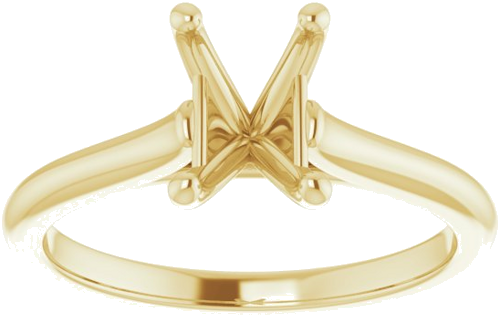 18K Yellow 7x5 mm Emerald Solitaire Engagement Ring Mounting (3)