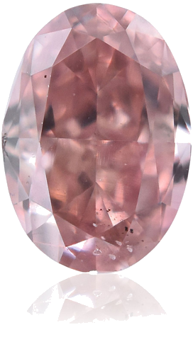 0.22 carat Fancy Orangey Pink-SI1 Natūralus Oval Deimantas (1)