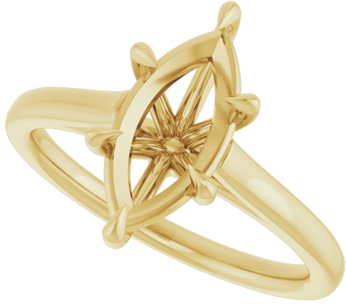 Sužadėtuvių Žiedas „Claw-Pong“ 14k yellow gold Marquise 12mm x 6mm (5)