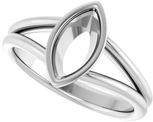Sužadėtuvių Žiedas „Bezel-Set Solitaire“ 14k white gold Marquise 10mm x 5mm (5)