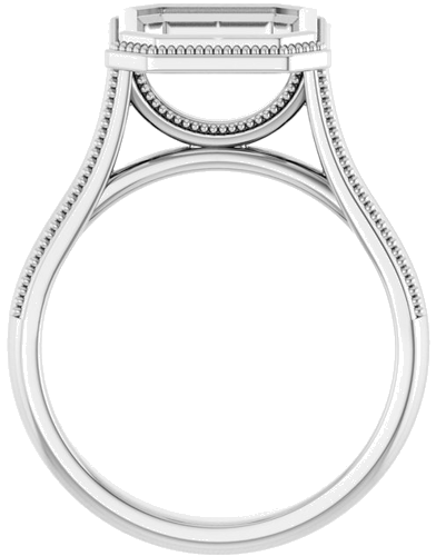 Sužadėtuvių Žiedas „Solitaire“ 585 Baltojo Aukso Emerald 10mm x 8mm (2)