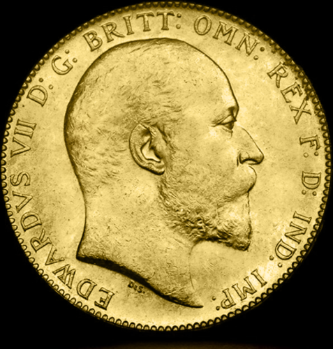 Soverenas Edward VII Didžioji Britanija auksinė moneta (3)