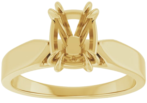 Sužadėtuvių Žiedas „Double Claw-Prong Solitaire“ 14k yellow gold Elongated Cushion 8mm x 6mm (3)