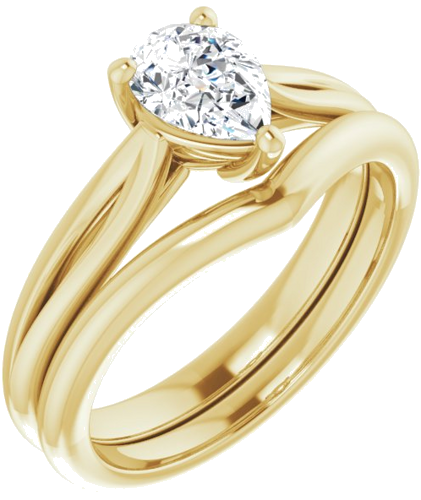 14K Yellow 7x5 mm Pear Engagement Ring Mounting (6)