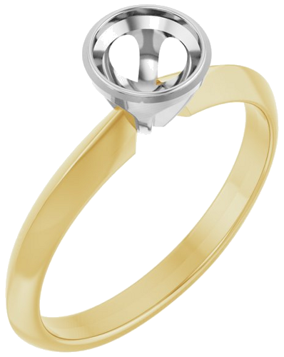 Sužadėtuvių Žiedas „Bezel-Set Solitaire“ 14k yellow/white gold Round 5.2mm (1)