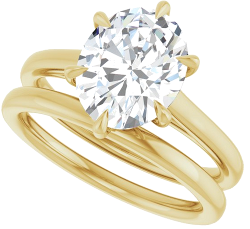 Sužadėtuvių Žiedas „Claw-Pong“ 14k yellow gold Oval 10mm x 8mm (10)