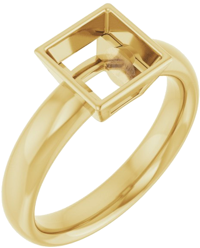14K Yellow 6.5 mm Square Engagement Ring Mounting (1)