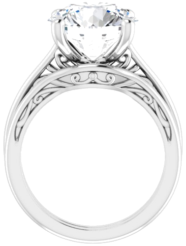 Sužadėtuvių Žiedas „Solitaire“ 14k white gold Round 11mm (7)