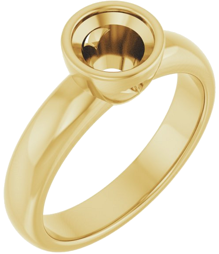 Sužadėtuvių Žiedas „Bezel-Set Solitaire“ 14k yellow gold Round 6mm (1)