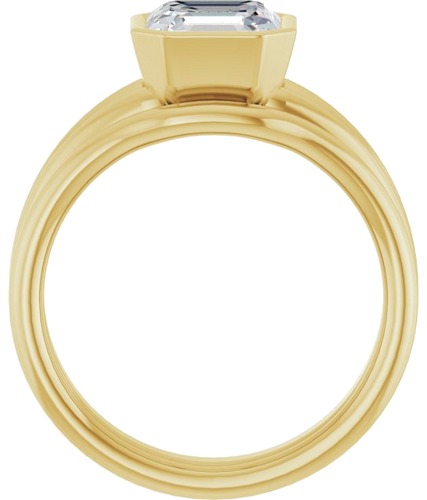 Sužadėtuvių Žiedas „Bezel-Set Solitaire“ 14k yellow gold Asscher 7mm (7)