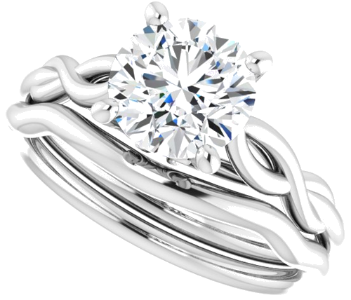 14K White  7.4 mm Round Solitaire Engagement Ring Mounting (10)