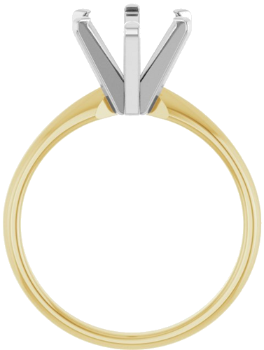 14K Yellow White 10x8 mm Oval Solitaire Engagement Ring Mounting (2)