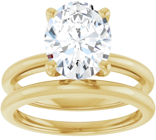 Sužadėtuvių Žiedas „Solitaire“ 417 Geltonojo Aukso Oval 10mm x 8mm (8)