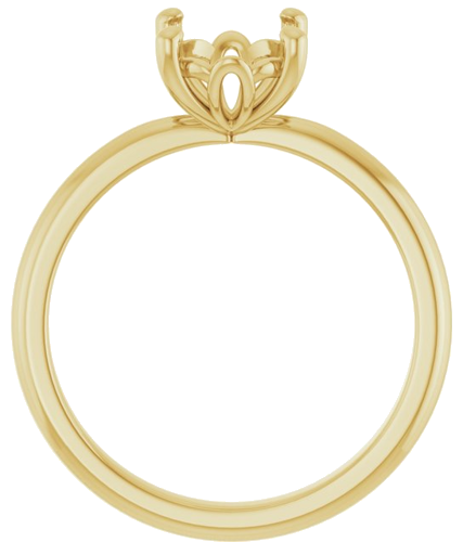 14K Yellow 9x7 mm Oval Solitaire Engagement Ring Mounting (2)