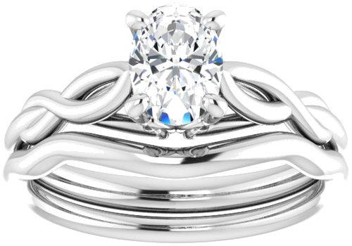 14K White  7x5 mm Oval Solitaire Engagement Ring Mounting (8)