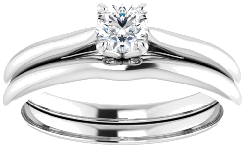 18K White  4.1 mm Round Solitaire Engagement Ring Mounting (8)