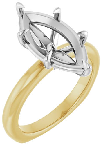 Sužadėtuvių Žiedas „Claw-Prong Euro Shank“ 14k yellow/white gold Marquise 16mm x 8mm (1)