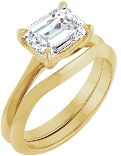 Sužadėtuvių Žiedas „Claw-Prong Solitaire“ 10k yellow gold Emerald 8mm x 6mm (6)