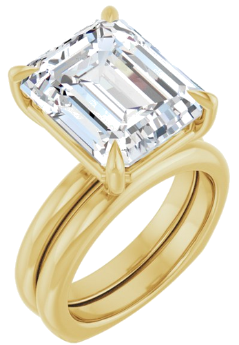 Sužadėtuvių Žiedas „Claw-Prong Euro Shank“ 14k yellow gold Emerald 13mm x 11mm (6)