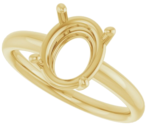 Sužadėtuvių Žiedas „Solitaire“ 585 Geltonojo Aukso Oval 10mm x 8mm (5)