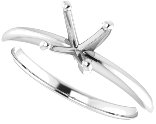 14K White  5 mm Square Solitaire Engagement Ring Mounting (5)