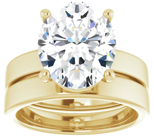 Sužadėtuvių Žiedas „Solitaire“ 10k yellow gold Oval 12mm x 10mm (8)