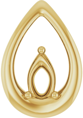 Pakabukas „Solitaire“ 14k yellow gold Pear 6mm x 4mm (1)