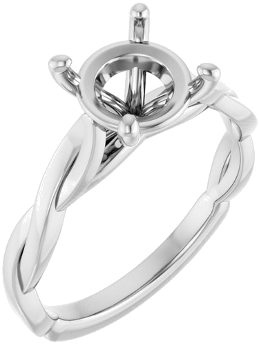 Sužadėtuvių Žiedas „Infinity-Inspired“ 14k white gold Round 8mm (1)