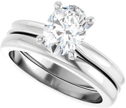 Sužadėtuvių Žiedas 14k white gold Oval 8mm x 6mm (10)