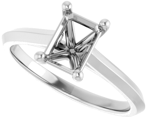 Sužadėtuvių Žiedas „Solitaire“ 585 Baltojo Aukso Emerald 7mm x 5mm (5)