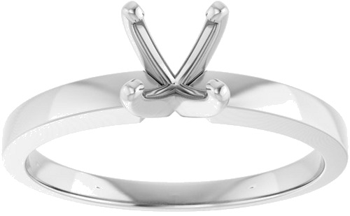 Sužadėtuvių Žiedas „Solitaire“ 585 Baltojo Aukso Round 5.4mm x 5.7mm (3)