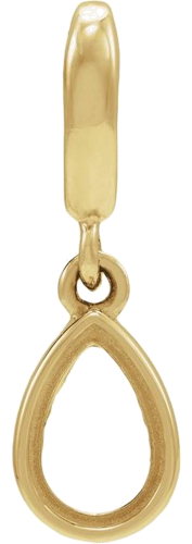 Pakabukas „Bezel-Set Cabochon Charm“ 14k yellow gold Pear 6mm x 4mm (4)
