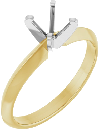 Sužadėtuvių Žiedas „Solitaire“ 14k yellow/white gold Round 5.5mm (1)