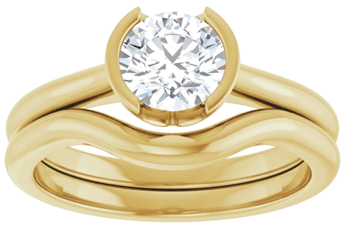 Sužadėtuvių Žiedas „Half-Bezel Solitaire“ 14k yellow gold Round 6mm (8)