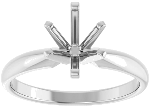 14K White 8 x 6 mm Oval Solitaire Engagement Ring Mounting (3)