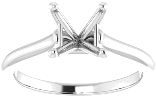 14K White 5.5 mm Square Solitaire Engagement Ring Mounting (3)